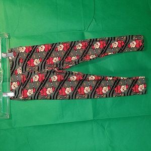 Lularoe kids santa printed leggings size S/M